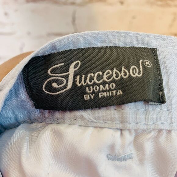 Successo Uomo by Phita 100% Linen Pants Mens 38x32 Sky Blue Lightweight Trousers - Picture 5 of 8